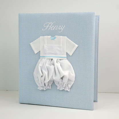 Swiss Batiste Jumper on Seersucker Check – Baby Memory Book