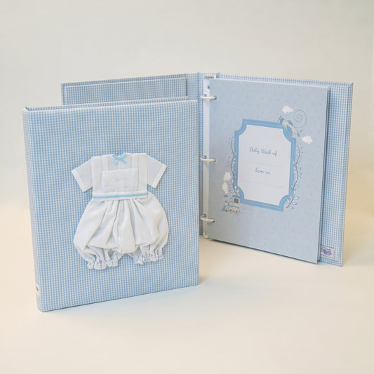 Swiss Batiste Jumper on Seersucker Check – Baby Memory Book