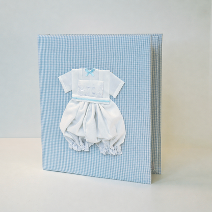 Swiss Batiste Jumper on Seersucker Check – Baby Memory Book