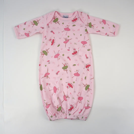 Ballerina Print Pima Cotton Baby Gown