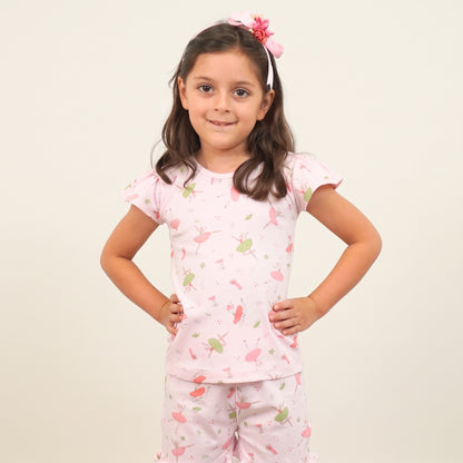 Ballerina Pima Cotton Short Sleeve Shirt & Shorts Set