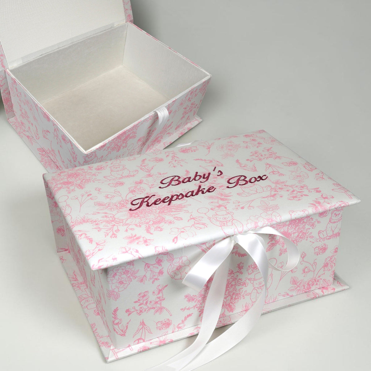 Beary Blossoms Toile - Medium Keepsake Box