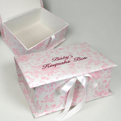 Beary Blossoms Toile - Medium Keepsake Box