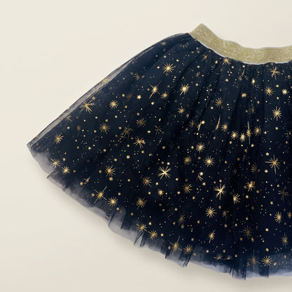 Black Tulle Tutu with Gold Stars