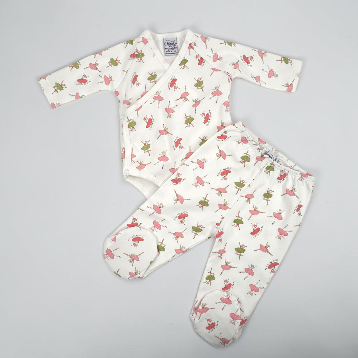 Ballerina Print Pima Cotton Baby Layette Set