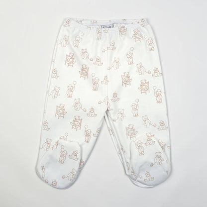 Teddy Bear Print Pima Cotton Baby Layette Set
