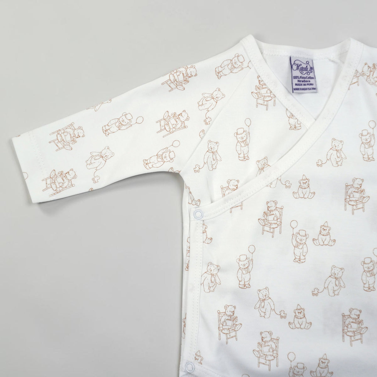 Teddy Bear Print Pima Cotton Baby Layette Set