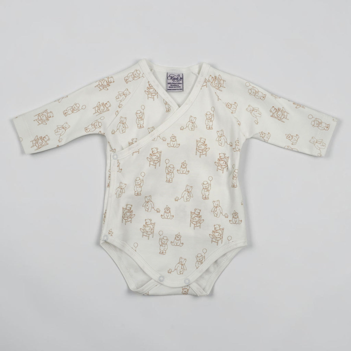 Teddy Bear Print Pima Cotton Baby Layette Set