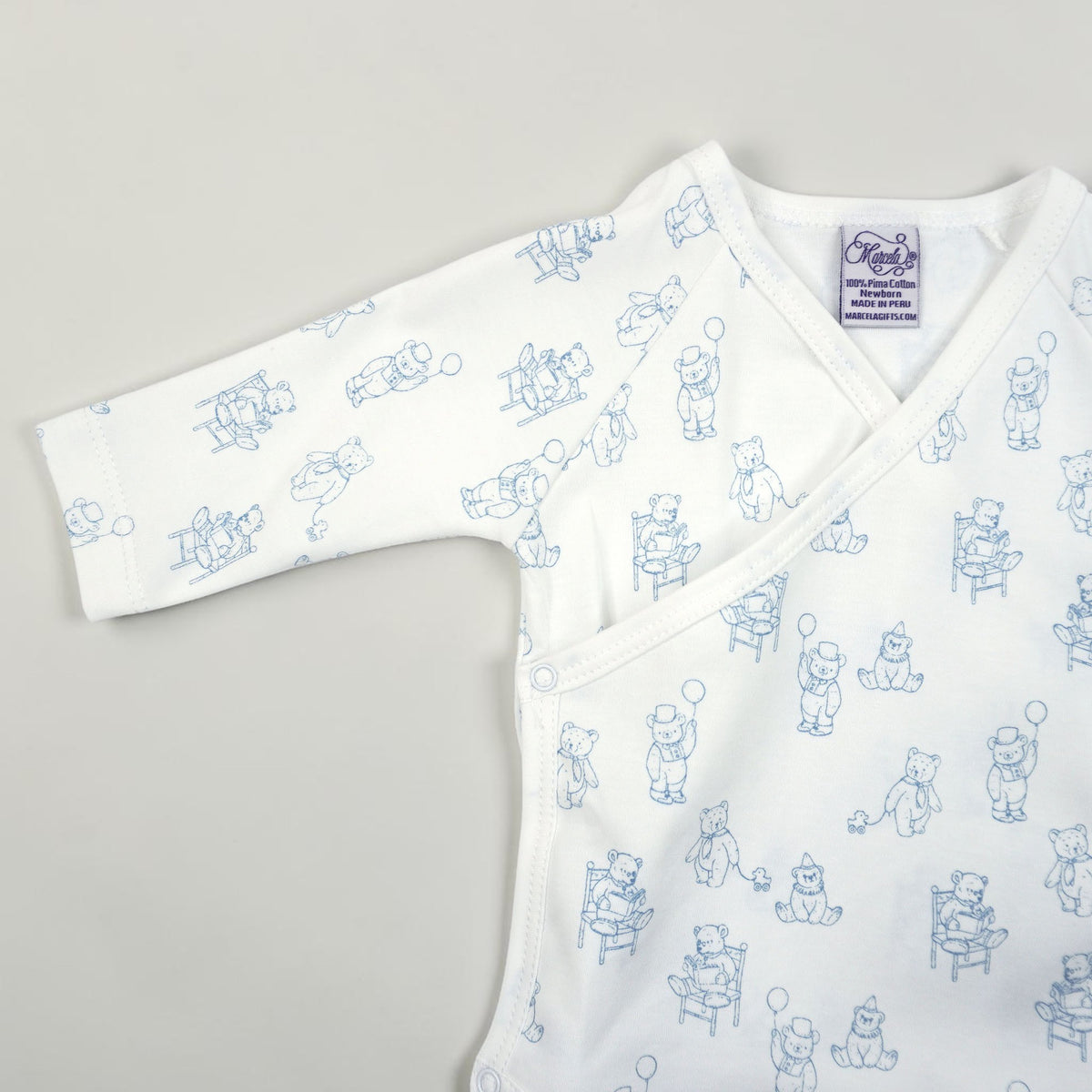 Teddy Bear Print Pima Cotton Baby Layette Set