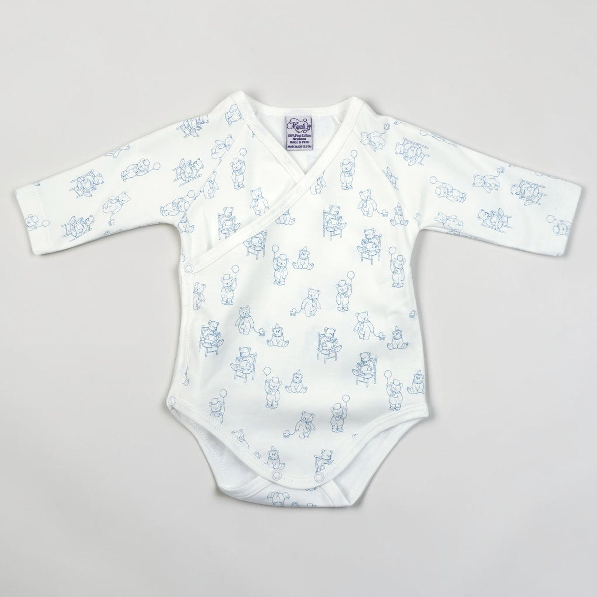 Teddy Bear Print Pima Cotton Baby Layette Set