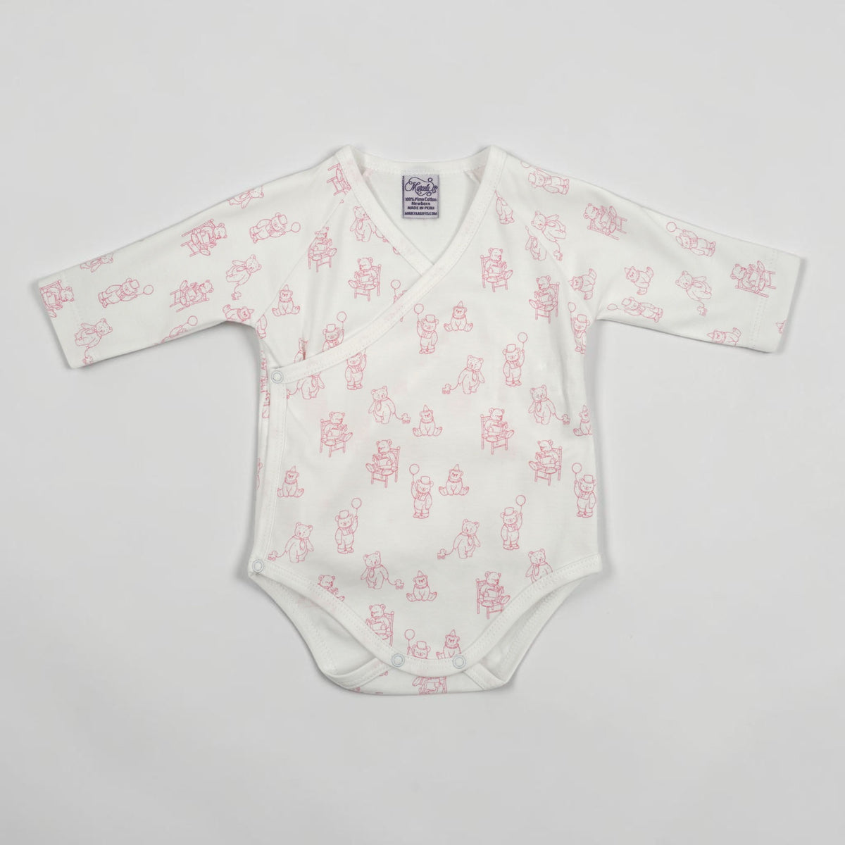 Teddy Bear Print Pima Cotton Baby Layette Set