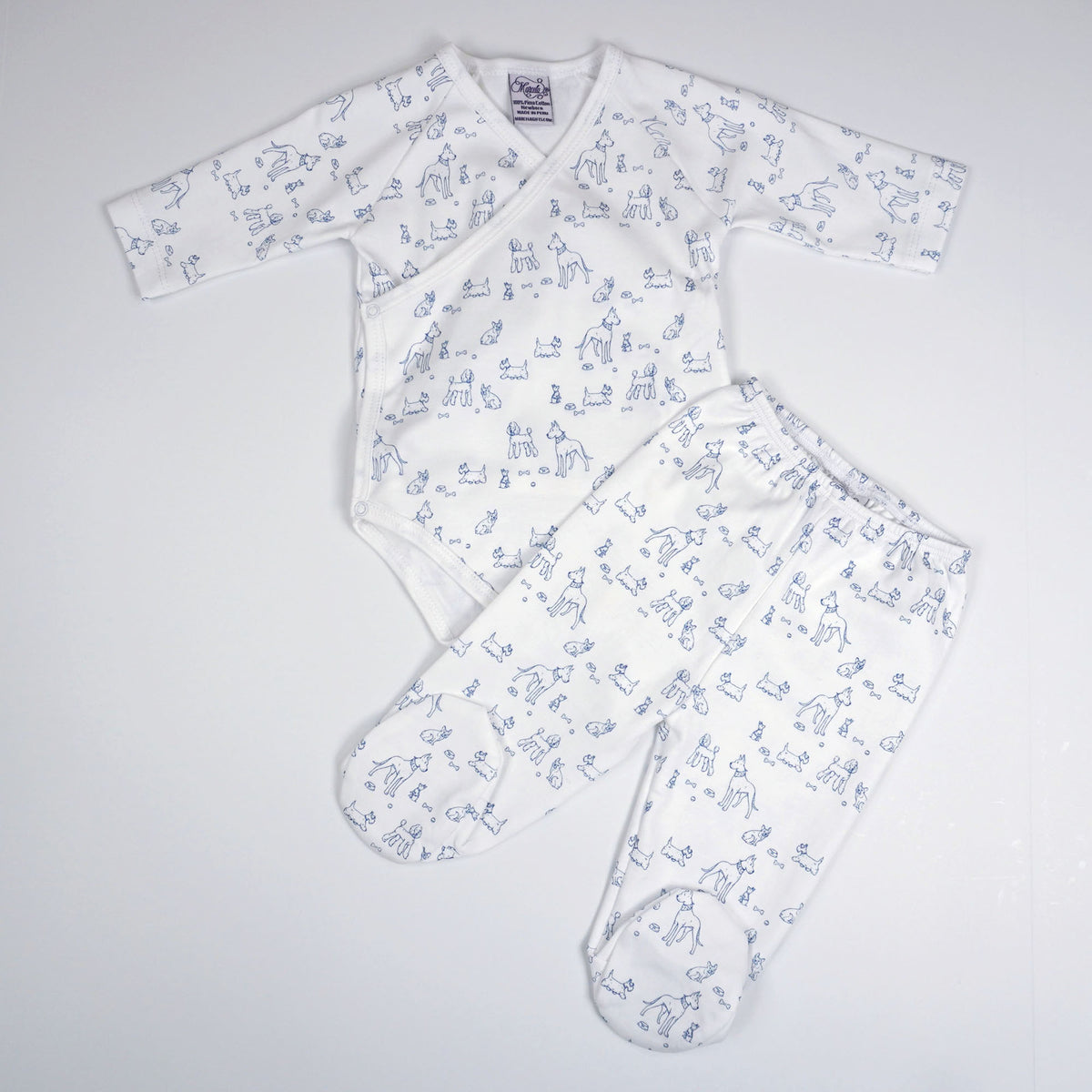 Dogs Print Pima Cotton Baby Layette Set