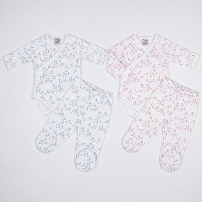 Dogs Print Pima Cotton Baby Layette Set
