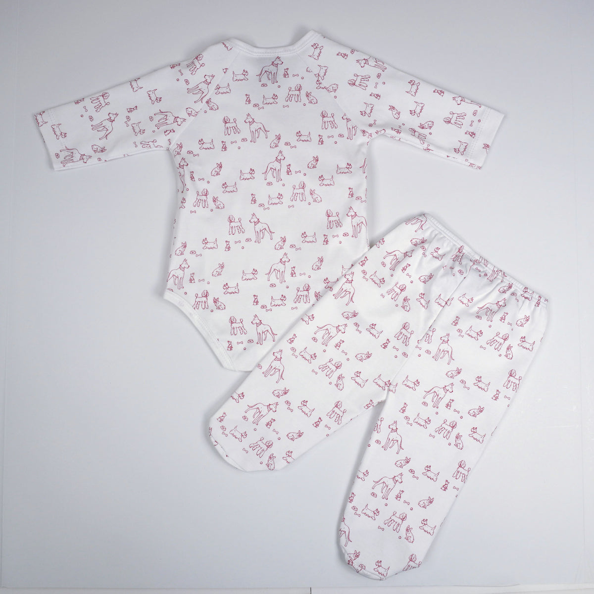 Dogs Print Pima Cotton Baby Layette Set