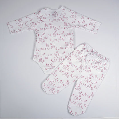 Dogs Print Pima Cotton Baby Layette Set