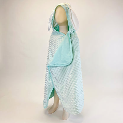 Bunny Ear Hooded Baby Blanket – Pima Cotton & Minky