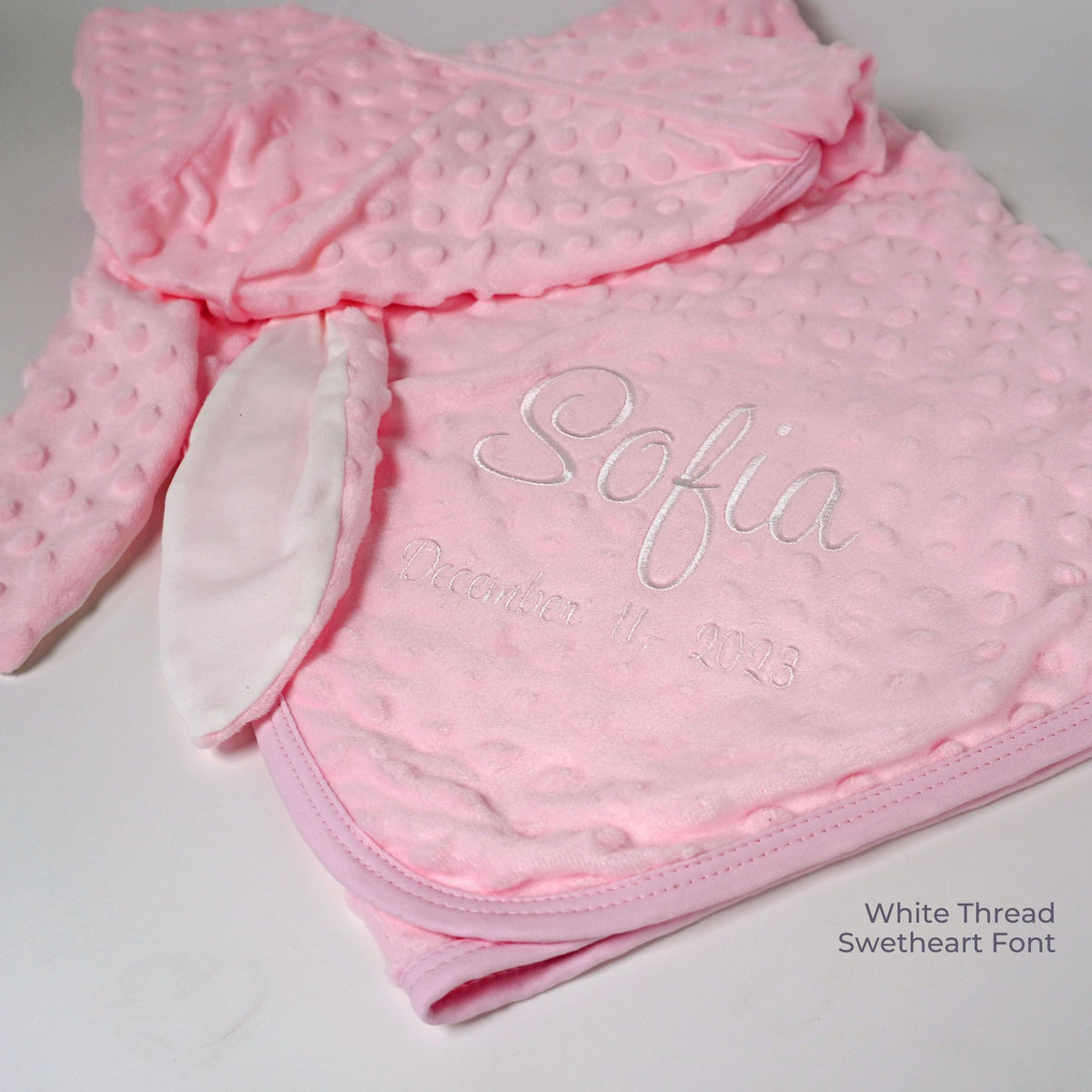 Bunny Ear Hooded Baby Blanket – Pima Cotton & Minky