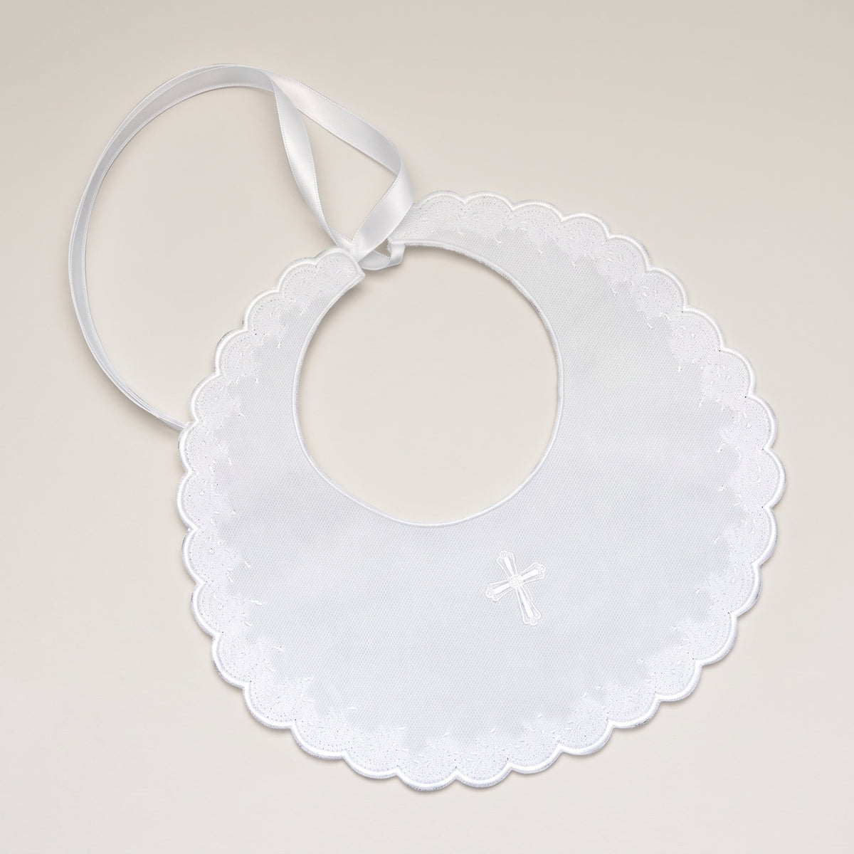 Christening Bib on Piqué