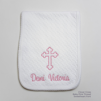 Jacquard Pima Cotton Christening Burp Cloth