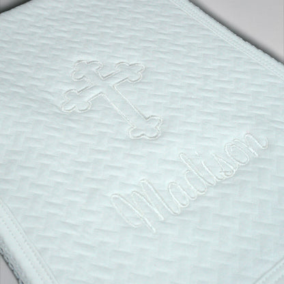 Jacquard Pima Cotton Christening Burp Cloth