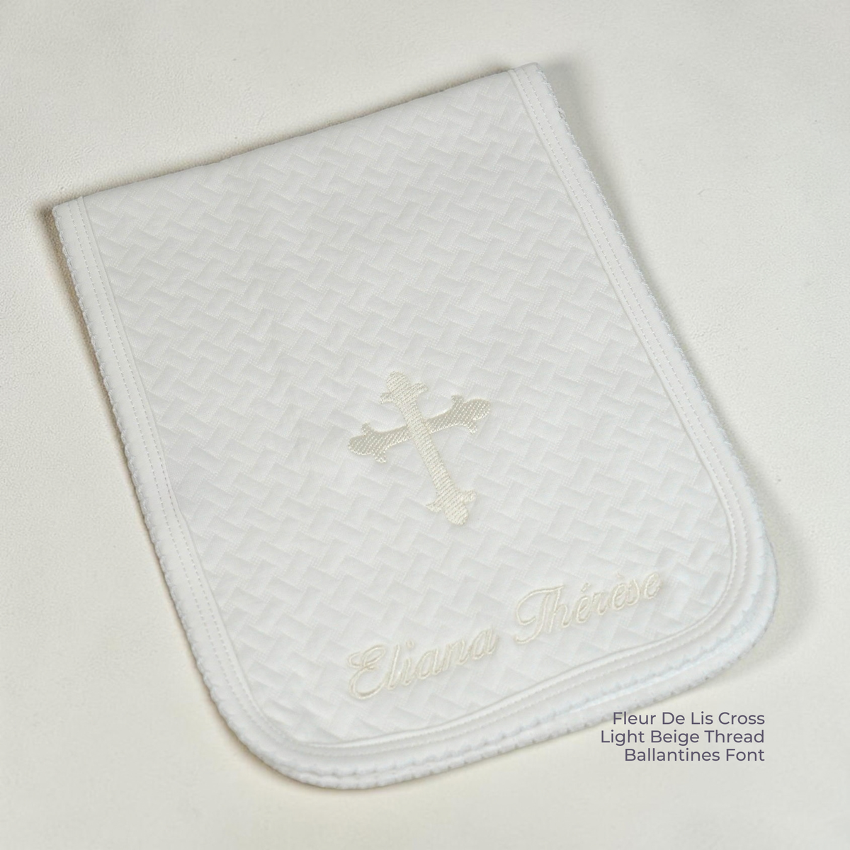 Jacquard Pima Cotton Christening Burp Cloth