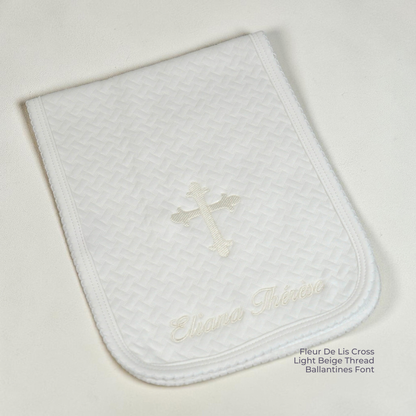 Jacquard Pima Cotton Christening Burp Cloth