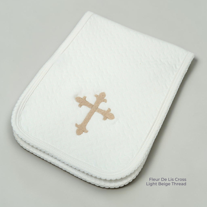 Jacquard Pima Cotton Christening Burp Cloth