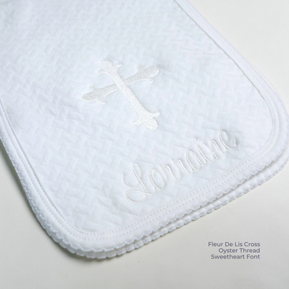 Jacquard Pima Cotton Christening Burp Cloth