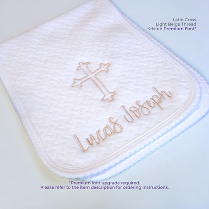 Jacquard Pima Cotton Christening Burp Cloth