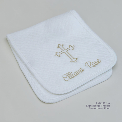Jacquard Pima Cotton Christening Burp Cloth