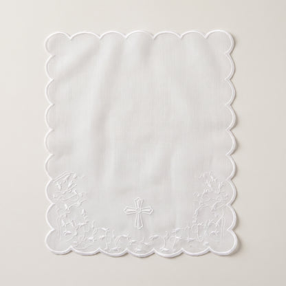 Christening Towel on Piqué - Embroidered Cross