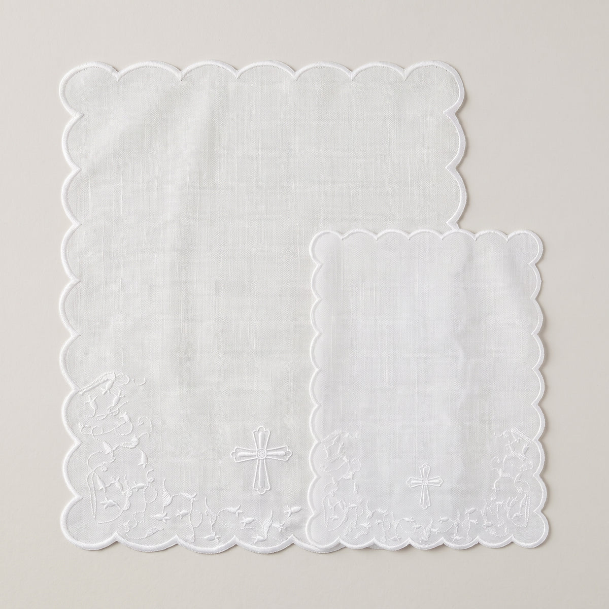 Christening Towel on Piqué - Embroidered Cross
