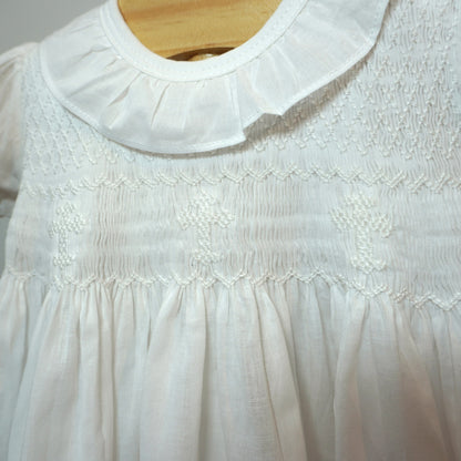 The Classic Cross Smocked Christening Gown