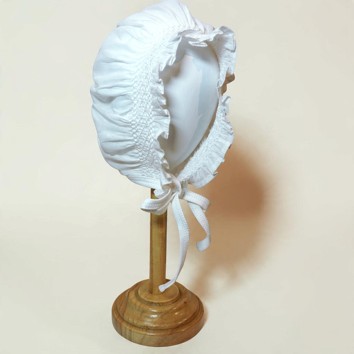 Classic Smocked Christening Bonnet