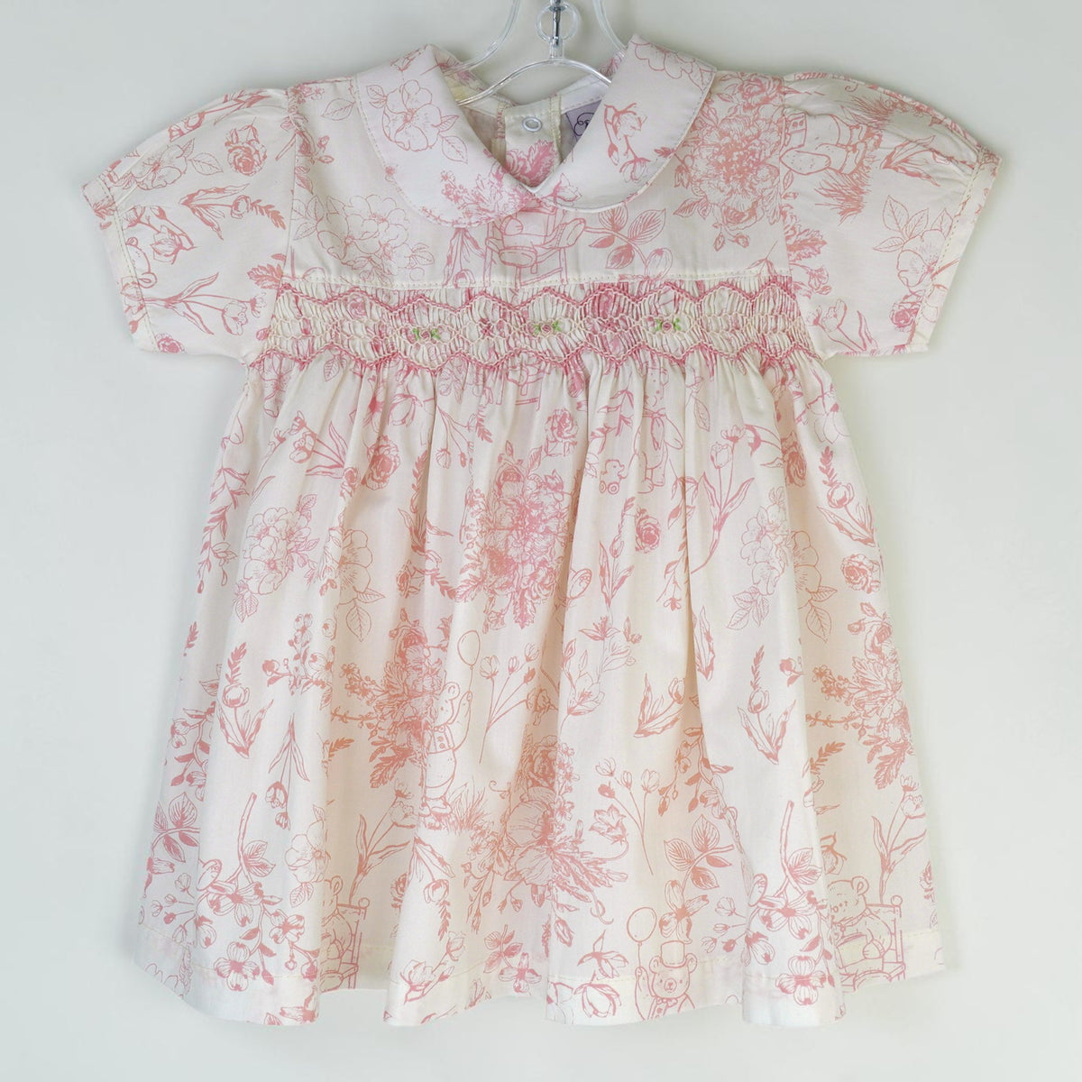 Beary Blossoms Smocked Dress | Baby Toile | Marcela