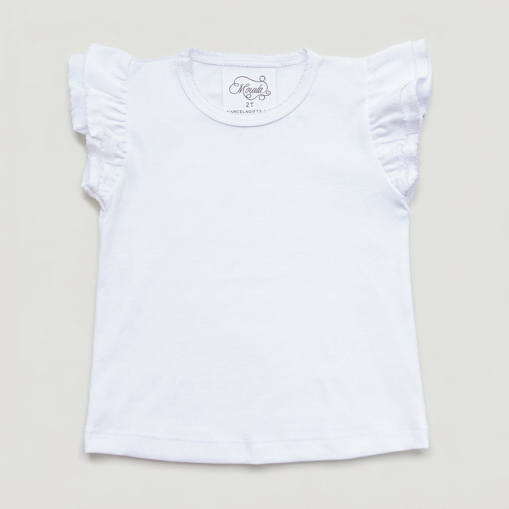 Pima Cotton Double Ruffle Sleeve Shirt