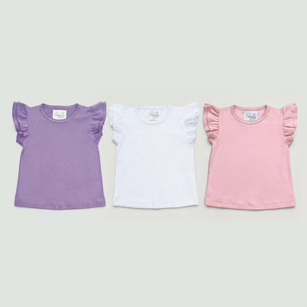Pima Cotton Double Ruffle Sleeve Shirt