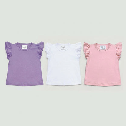 Pima Cotton Double Ruffle Sleeve Shirt