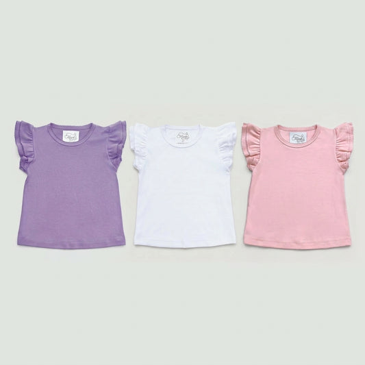 Pima Cotton Double Ruffle Sleeve Shirt