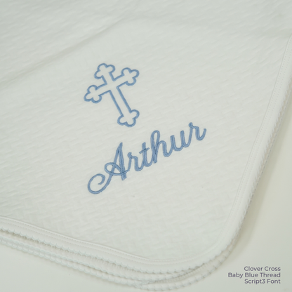 Pima Jacquard Christening Blanket