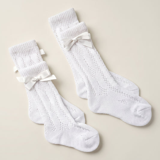 Knit Socks with Bow