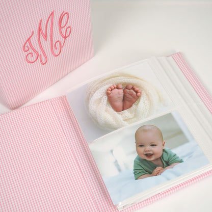 Seersucker Check Cotton – Medium Hardbound Photo Album