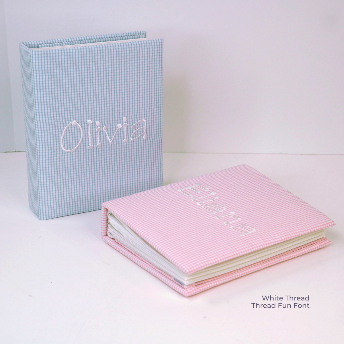 Seersucker Check Cotton – Medium Hardbound Photo Album