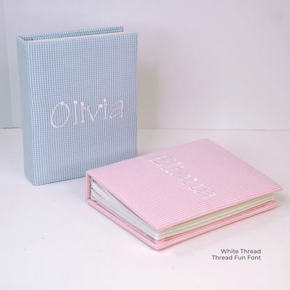 Seersucker Check Cotton – Medium Hardbound Photo Album
