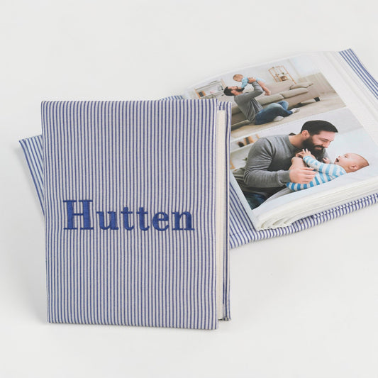 Seersucker Striped Cotton – Medium Hardbound Photo Album