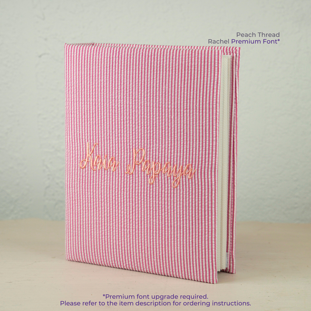Seersucker Striped Cotton – Medium Hardbound Photo Album