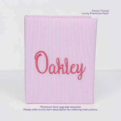 Seersucker Striped Cotton – Medium Hardbound Photo Album