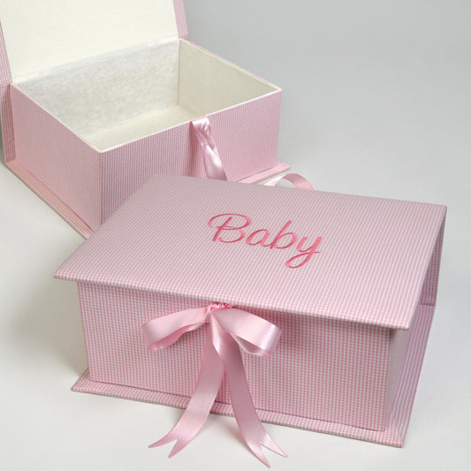 Seersucker Check Cotton - Medium Keepsake Box