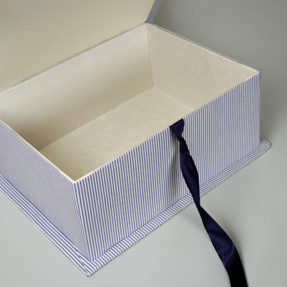 Seersucker Striped Cotton - Medium Keepsake Box