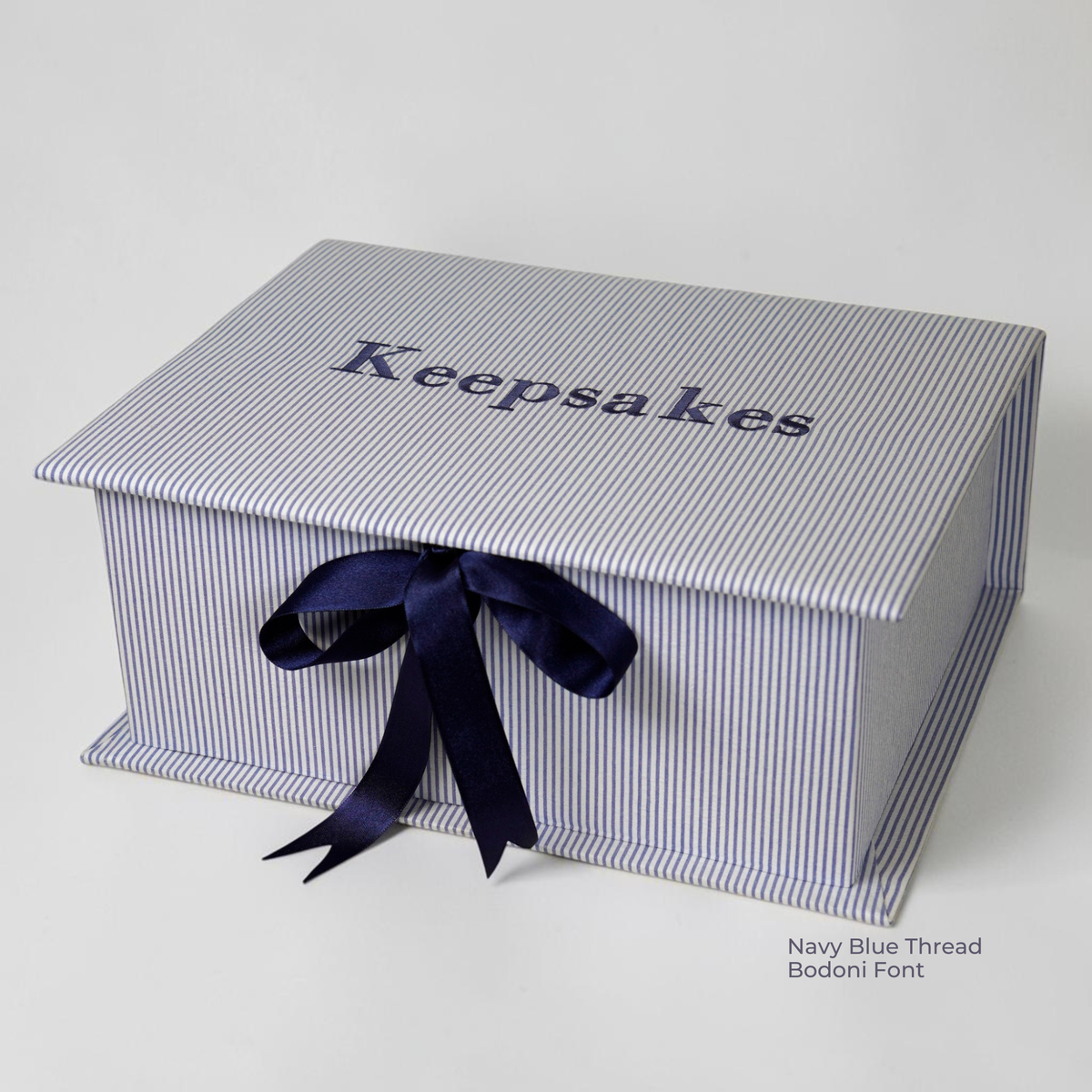 Seersucker Striped Cotton - Medium Keepsake Box